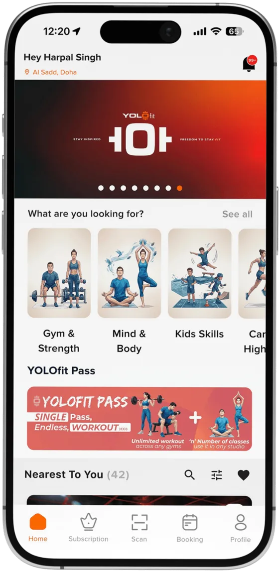 YOLOfit app screen